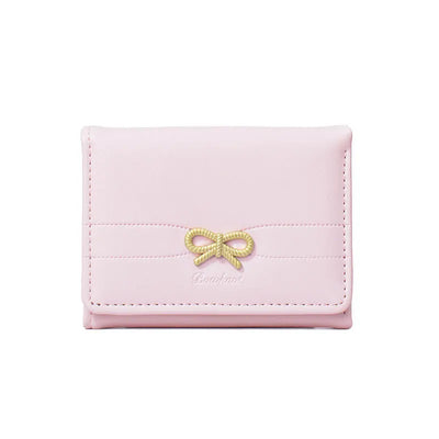 Women’s Wallet, Cute Bow Small Card Holder, Aesthetic Three-Fold Purse
