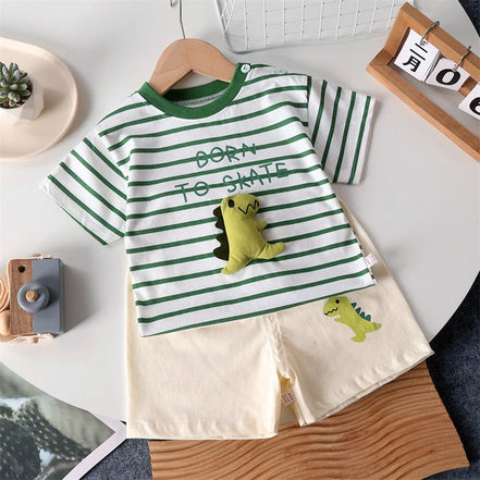 Kids Clothes Set Baby Boy/Girl T-Shirt + Shorts Summer Clothing Cotton Cartoon Casual Boys Tracksuit Children Baby Clothes Set