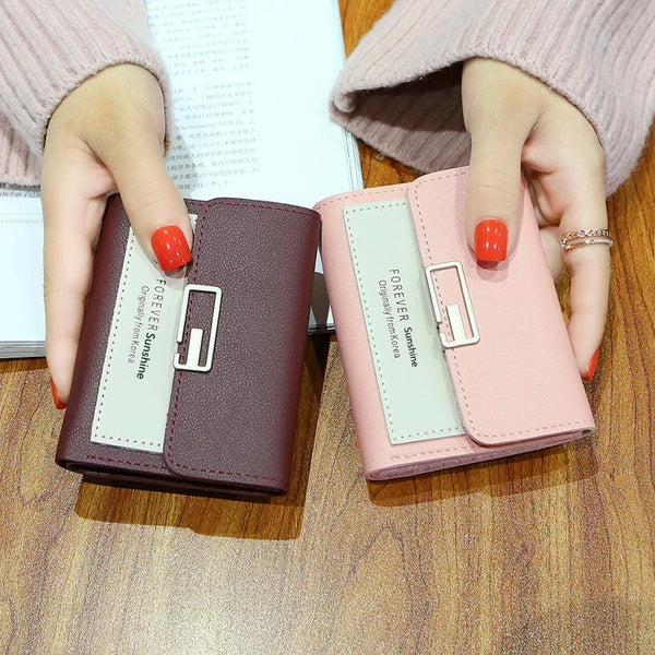 Fashion Short Women Wallets PU Leather Women Luxury Wallet Hasp Small Wallet Trend Brand Coin Purse Ladies Card Bag Mini Clutch