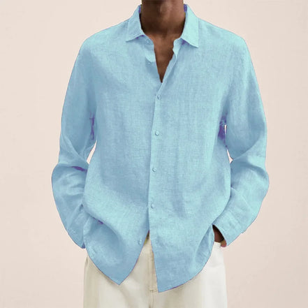 Men’s Casual Long Sleeve Shirt, Loose Lapel Top, Autumn Streetwear Fashion