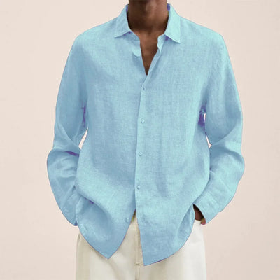 Men’s Casual Long Sleeve Shirt, Loose Lapel Top, Autumn Streetwear Fashion