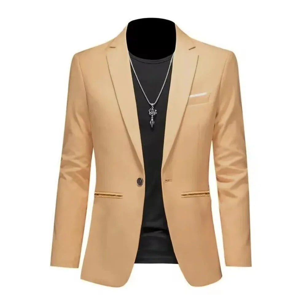 Men’s Trendy Leisure Boutique Suit Jacket, Autumn Casual Business Blazer