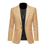 Men’s Trendy Leisure Boutique Suit Jacket, Autumn Casual Business Blazer, Slim Fit Non-Iron Single Button Formal Shirt