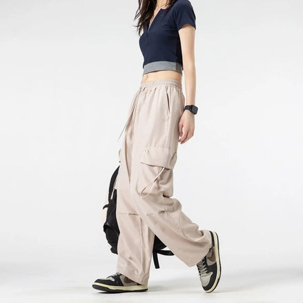 Women’s Outdoor Work Pants – Summer Thin Cargo, Loose Casual Versatile Solid Color Trousers