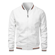 Men’s Autumn Jacket, Casual Solid Baseball Style, Trendy Bomber Outerwear for Men