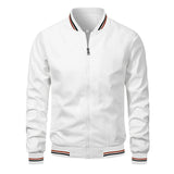 Men’s Autumn Jacket, Fashion Solid Color Casual Baseball Style, Bomber Jacket Outerwear, Trendy Clothing for Men