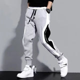 Men’s Black Pants, Hip Hop Drawstring Joggers, Fashion Comfortable Trousers, Casual Sweatpants with Loose Elastic Waist Sportswear