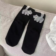 3D Cute Cat Socks Black/White Funny Cat Cotton Socks Breathable Soft Girl Women Novelty Stocking Kawaii Gift Sock Set