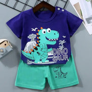 Kid Boy Summer Short Sleeves Tees+Stripe Shorts 2-piece Clothes Set Cartoon Zebra Print Soft Cotton Sports Casual Suit 1-6 Years