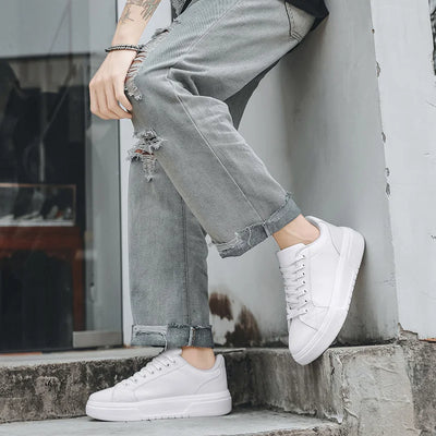 Unisex Casual Sports Shoes, Lightweight Fabric Sneakers, Comfortable White Athletic Footwear,