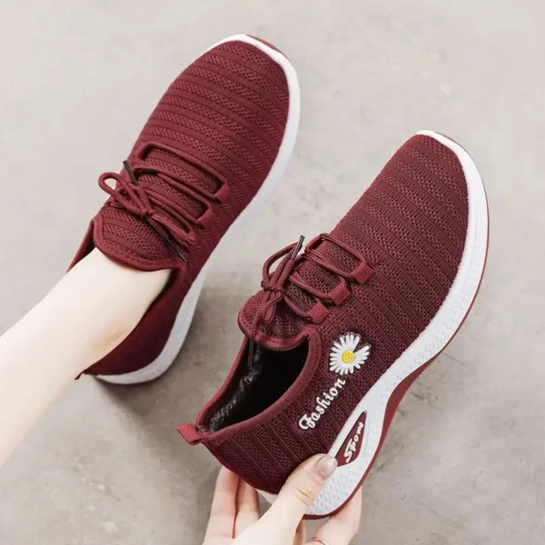 Women’s Fashion Sports Shoes, Thick Breathable Soft-Soled Mesh Sneakers, Lightweight Casual Footwear, Trendy Comfortable Coconut Shoes