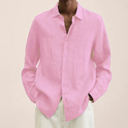 Men’s Casual Long Sleeve Shirt, Loose Lapel Top, Autumn Streetwear Fashion