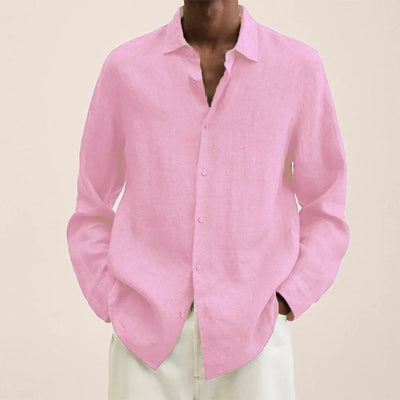 Men’s Casual Long Sleeve Shirt, Loose Lapel Top, Autumn Streetwear Fashion