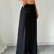 Fashionable Elegant High Waist Wide Leg Pants for Women – Spring & Summer Style Long Trousers with Sophisticated Look