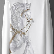 Men’s Long-Sleeve Printed Shirt, Fashionable Button-Up, Hipster Style, Elegant Casual Luxury Top