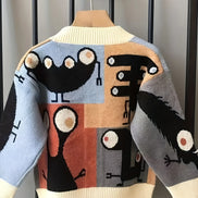 Children's Clothing Boys' Jackets Autumn and Winter New Knitted Sweaters Cartoon Tops Cardigans Korean Style Children's Jackets