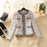 Women’s Jacket, Spring New Trendy Short Tweed Coat, Joker Style, Elegant Temperament Cardigan, Small Fragrant Design