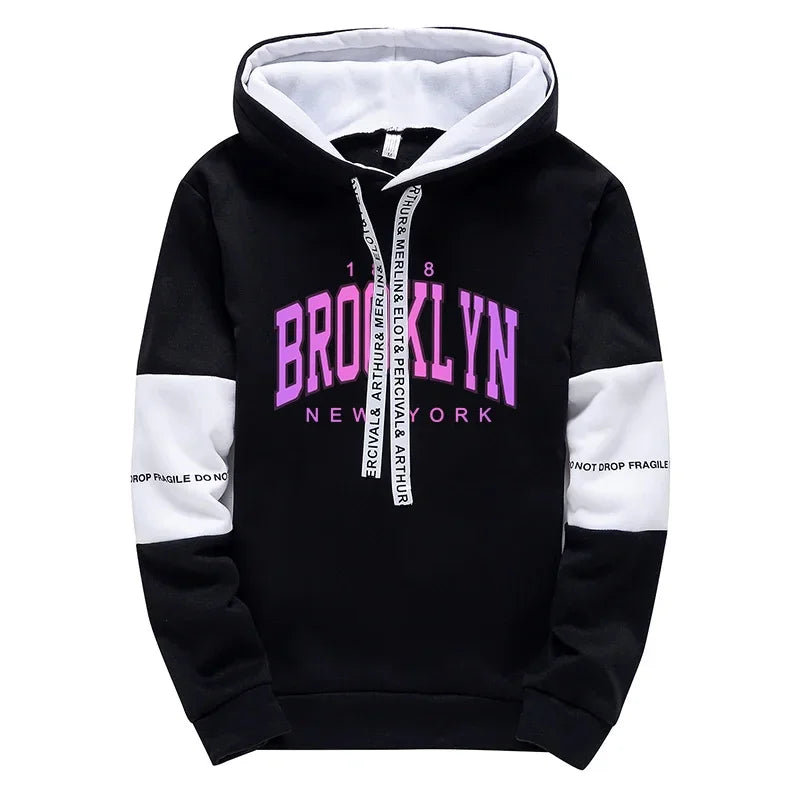 Men’s Hoodies, Fashion Print Casual Sweatshirt Pullover, Daily Comfort for Office or Home