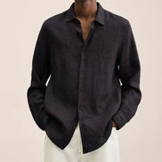Men’s Casual Long Sleeve Shirt, Loose Lapel Top, Autumn Streetwear Fashion