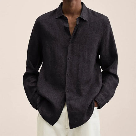 Men’s Casual Long Sleeve Shirt, Loose Lapel Top, Autumn Streetwear Fashion