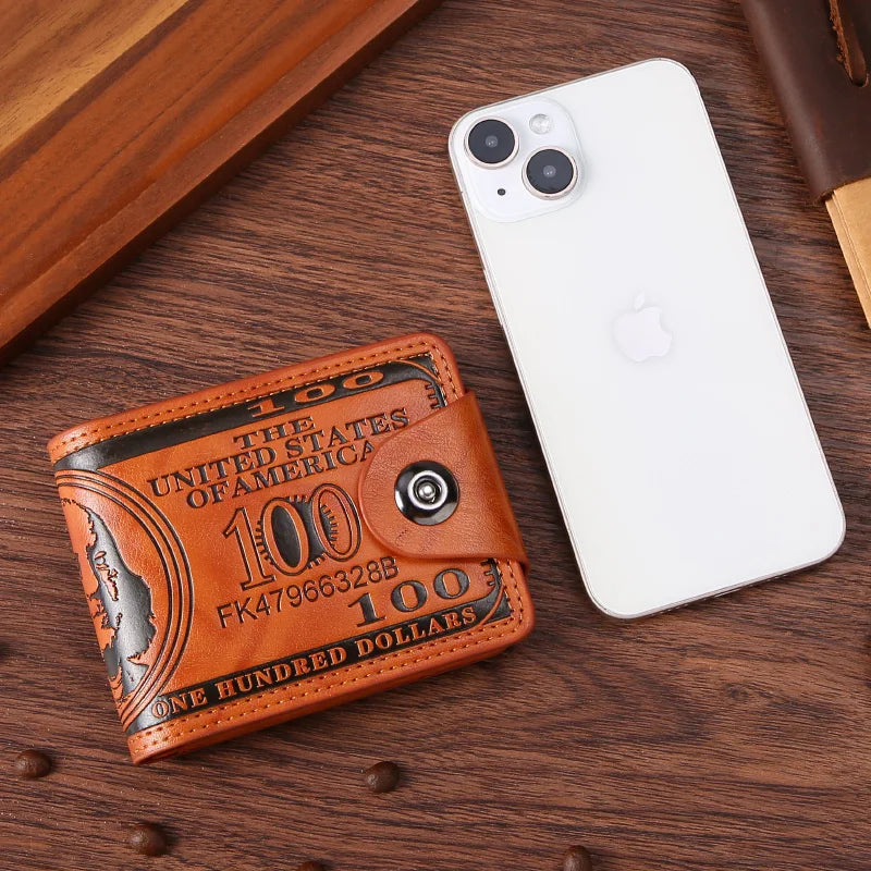 Men's Wallets  Dollar PatternWallet Male Leather Walet