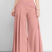 Women’s High Waist Wide Leg Pants – Elegant Casual Office Wear, Solid Loose Long Trousers