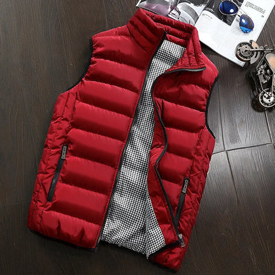 Men’s Windproof Vest, Sleeveless Jacket, Casual Winter Coat