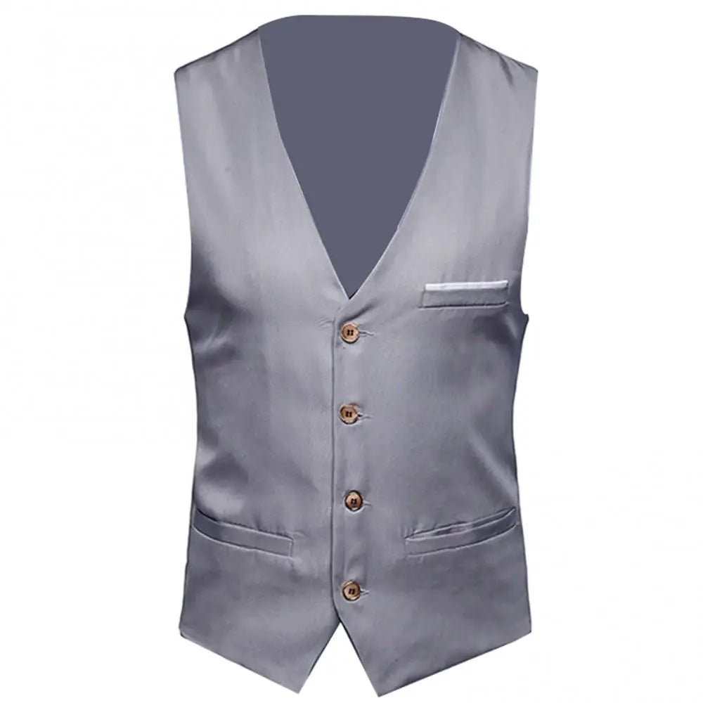 Men’s Slim Fit Suit Vest – Formal Waistcoat, Casual Business Sleeveless Gilet