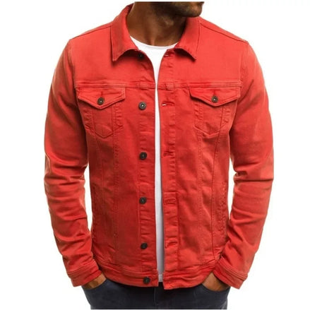 Men’s Hip-Hop Denim Jacket, Streetwear Slim Cotton Jeans Coat, Cowboy Style Brand