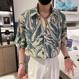 Fashionable Brand Casual Design Short-Sleeved Floral Shirt, Men’s Summer New Fashionable Shirt