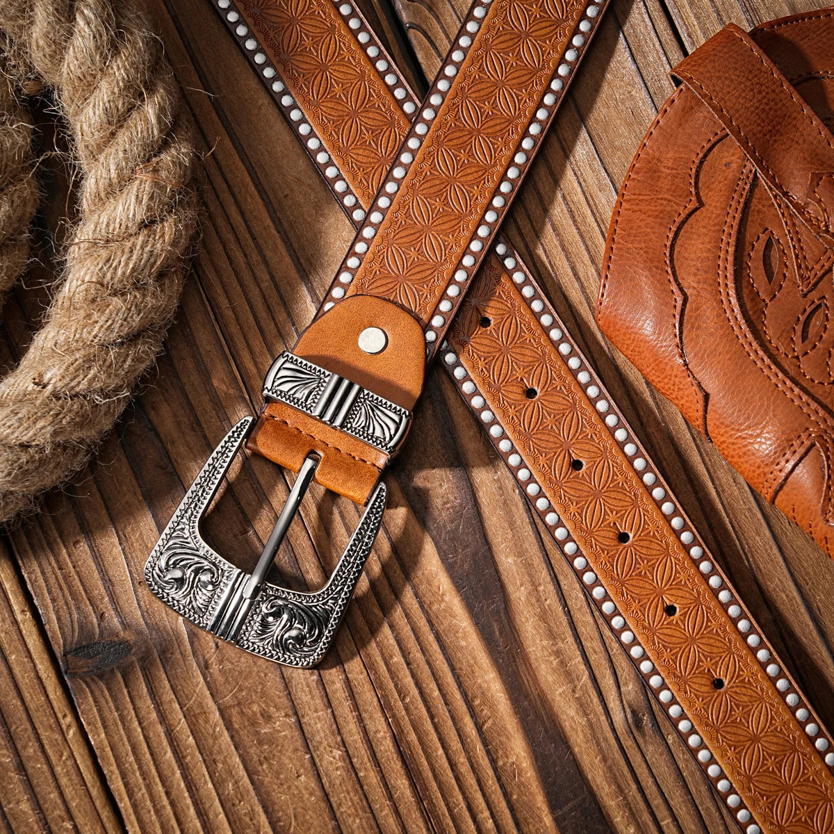 Casual Retro Belts, Western-Style Clothing Accessories, Metal Buckles