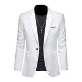 Men’s Trendy Leisure Boutique Suit Jacket, Autumn Casual Business Blazer, Slim Fit Non-Iron Single Button Formal Shirt