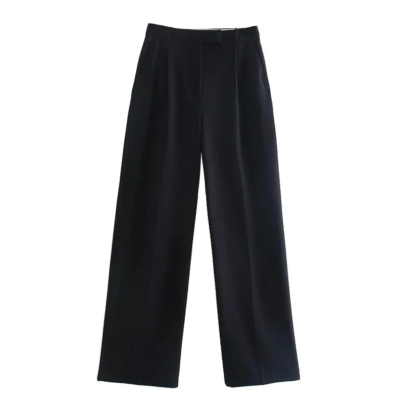 MUJER 2025 Women’s Pants, Beige Grey Black Wide Leg, High Waist Baggy Pants, Women’s Fashion Summer Office Trousers