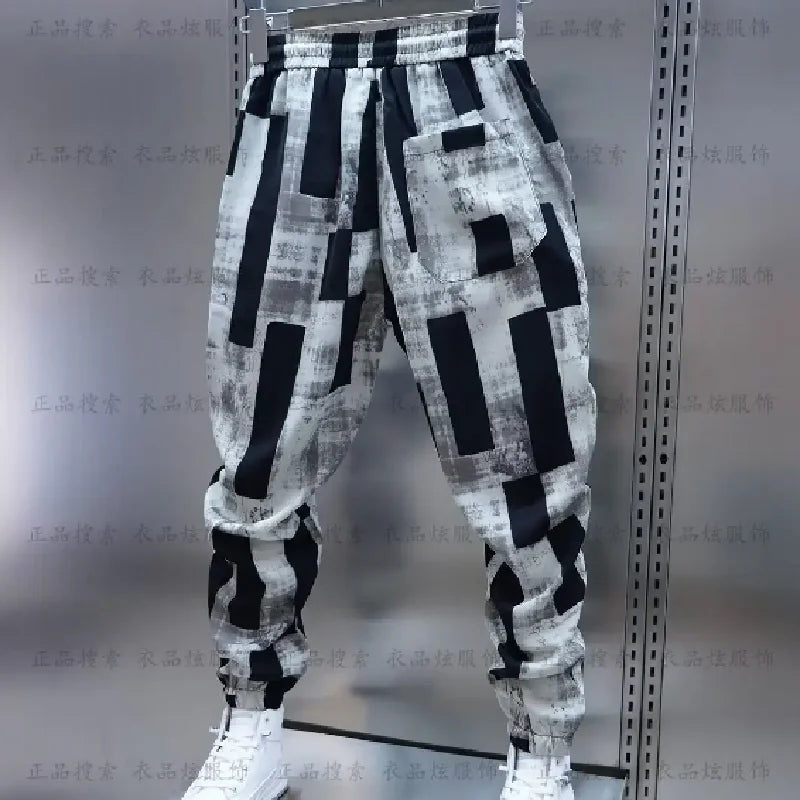Men’s Trousers, Baggy Pants for Sports, Casual Korean Style Clothing