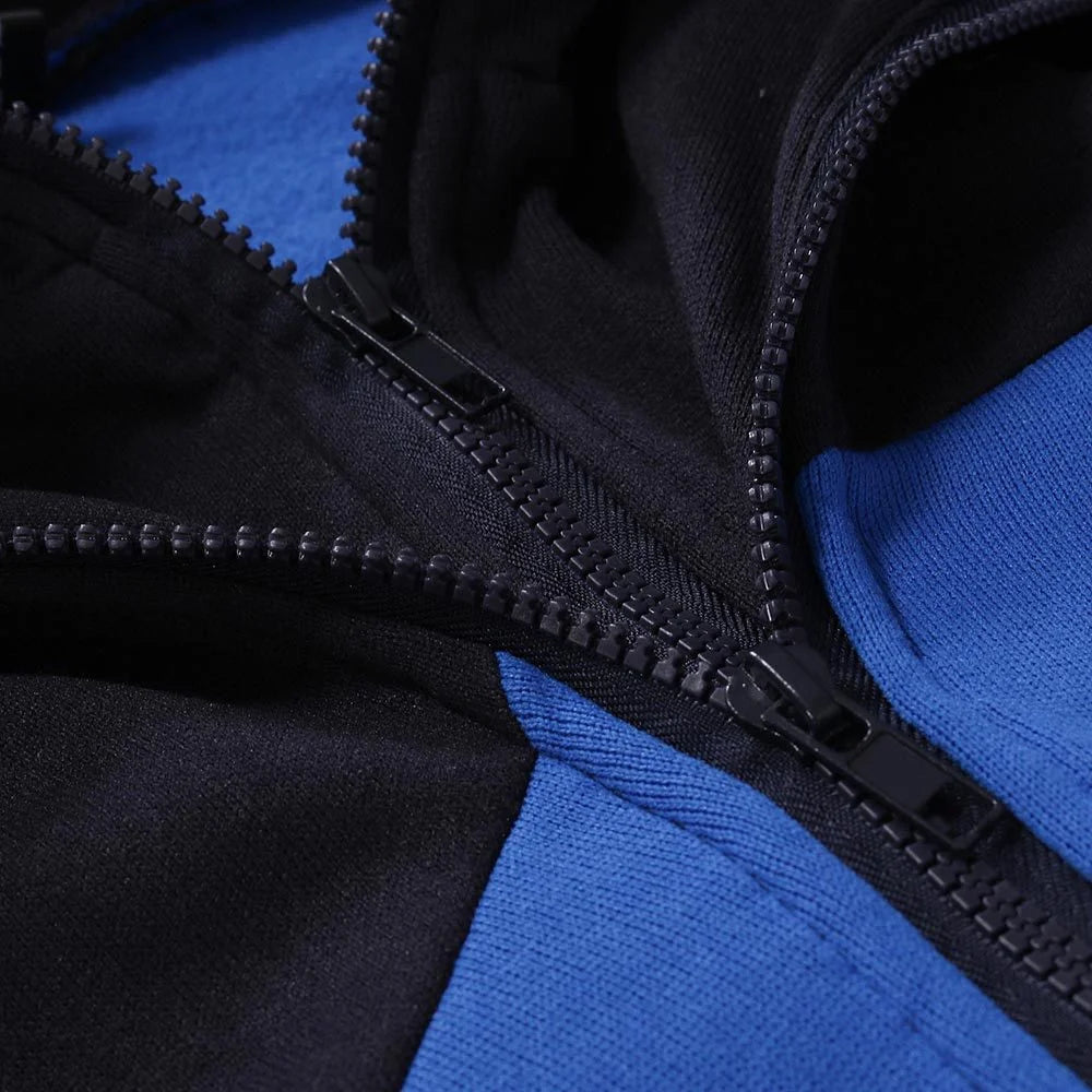 Men’s Jacket, Casual Hooded Zip-Up Sweatshirt with Fleece, Autumn Winter Streetwear