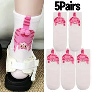 3D Cute Cat Socks Black/White Funny Cat Cotton Socks Breathable Soft Girl Women Novelty Stocking Kawaii Gift Sock Set