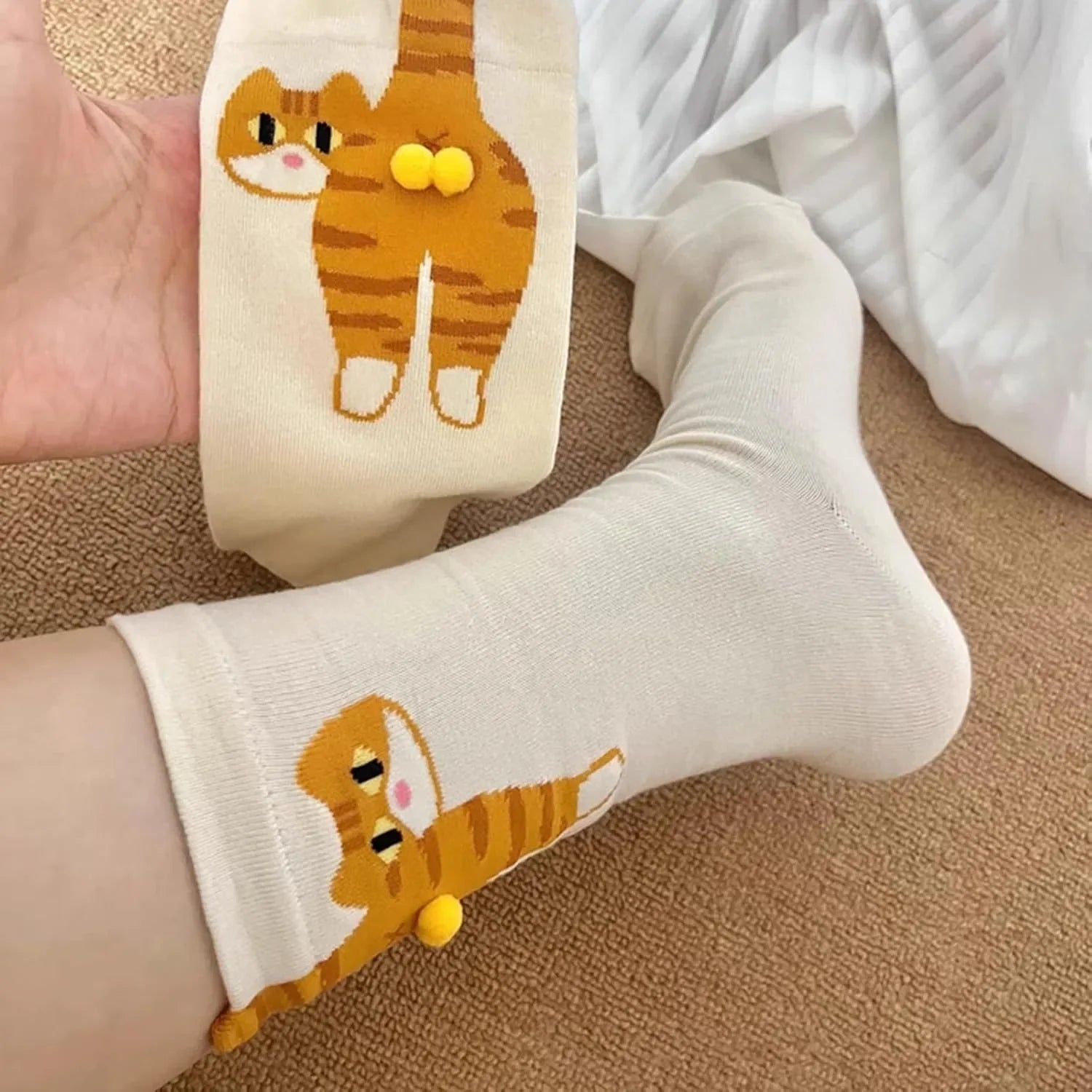 3D Cute Cat Socks Black/White Funny Cat Cotton Socks Breathable Soft Girl Women Novelty Stocking Kawaii Gift Sock Set