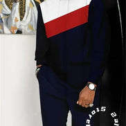 Men’s Fashion Tracksuit Set, Casual Oversized Streetwear Outfit, Long Sleeve T-Shirt