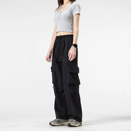 Women’s Outdoor Work Pants – Summer Thin Cargo, Loose Casual Versatile Solid Color Trousers