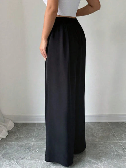 Fashionable Elegant High Waist Wide Leg Pants for Women – Spring & Summer Style Long Trousers with Sophisticated Look