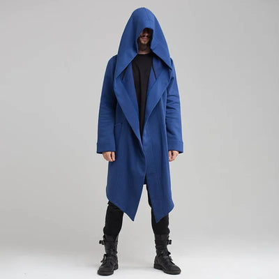 Men’s Winter Hooded Jacket, Casual Long Windbreaker, Oversized Trench Coat for Cold Weather
