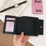 Women’s Wallet, Cute Bow Small Card Holder, Aesthetic Three-Fold Purse, Classic Coin Pouch, Student Friendly Design