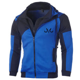 Men’s Jacket Coat, Casual Manga Hooded Sweatshirt, Fashion Zip-Up Hoodie with Fleece, Autumn Winter Outdoor Streetwear