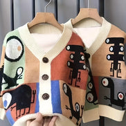 Children's Clothing Boys' Jackets Autumn and Winter New Knitted Sweaters Cartoon Tops Cardigans Korean Style Children's Jackets
