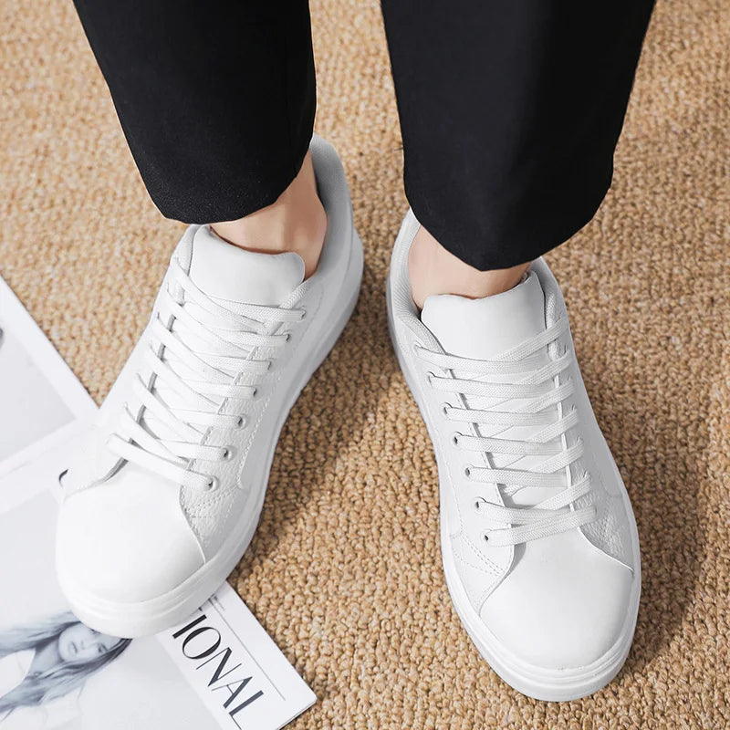 Unisex Casual Sports Shoes, Lightweight Fabric Sneakers, Comfortable White Athletic Footwear,