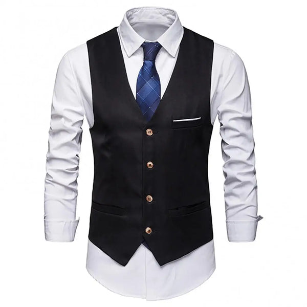 Dress Vests for Men, Slim Fit Suit Vest, Male Waistcoat Gilet Homme, Casual Sleeveless Formal Business Vest, Chaleco Hombre