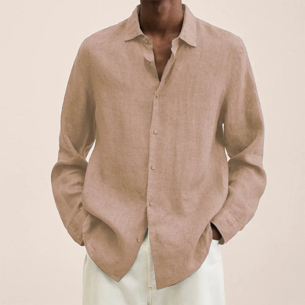 Men’s Casual Long Sleeve Shirt, Loose Lapel Top, Autumn Streetwear Fashion