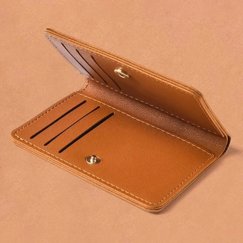 Men’s and Women’s Classic Designer PU Leather Wallet, Small Short Simple Purse, Ultra-Thin Credit Card and Coin Bag