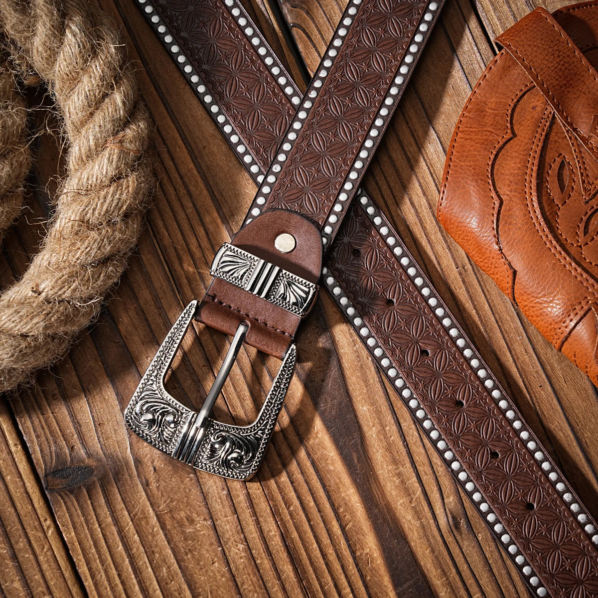 Casual Retro Belts, Western-Style Clothing Accessories, Metal Buckles