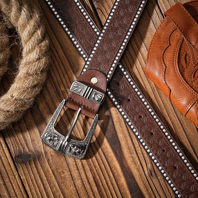 Casual Retro Belts, Western-Style Clothing Accessories, Metal Buckles